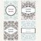 Set of design vertical template brochures. Hand drawn background with mandala.