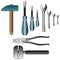 Set of detailed tools illustration