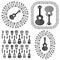 Set of Different Acoustic Guitars Silhouettes