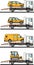 Set of different auto transporters isolated on white background in flat style. Vector illustration.