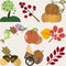 Set of different autumn vector design elements