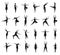 Set of different ballet poses. Black and white traces