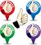 Set of different best choice sign with thumb up