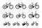 Set of different bicycles