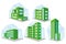 Set Of Different Building Icons Isolated