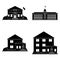 Set Of Different Building Silhouettes Isolated