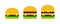 Set of different burgers. Flat burger for concept design. Yummy icon. Burger hamburger logo icon design. Fast food. Unhealthy