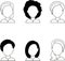 Set of different business avatar female in black and white color palette.