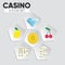 Set of different casino icons Vector