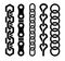 Set of different chain parts on white background, vector