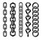 Set of different chain parts on white background, vector.