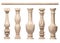Set of different classic vintage marble balusters