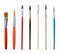 Set of different clean paint brushes