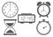 Set of different clocks. Vector illustration