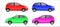 Set of different color car, realistic car models