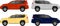 Set of different color car, realistic car models