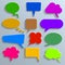 Set different colored empty speech bubble, chat sign - vector