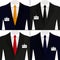 Set of different colors business clothing suits eps10 illustration