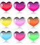 set of different colour hearts