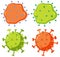 Set of different coronavirus in green and orange color