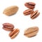 Set of different delicious organic pecan nuts