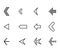 Set of different designed arrows. Simple black flat vector icons