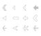 Set of different designed arrows. Simple black flat vector icons