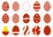 Set of different easter eggs