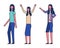 Set of different elegant wearing modern fashion people group of 3d character.