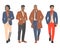 Set of different elegant wearing modern fashion people group of 3d character.