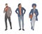 Set of different elegant wearing modern fashion people group of 3d character.