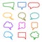 Set different empty speech bubble, chat sign - vector