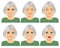 Set of different expressions of the same senior woman