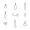 Set of different fishing sinkers, vector illustration