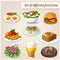 Set of different food icons.