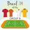 Set Of Different Football Soccer Uniform Shirts