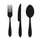 Set different fork, spoon and knife icons - vector