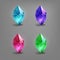 Set of different game resources cartoon crystals.