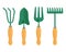 Set of Different Gardening Tools. Spring Garden Items. Various Tools for Gardening.