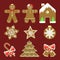 Set of different gingerbreads