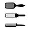 Set with different hair comb and brush. Hairdresser tool outline isoleted icon