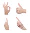 Set of different hand gestures