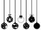 Set of different hanging Christmas decorations