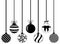 Set of different hanging Christmas decorations
