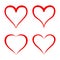 Set of different hearts icon - vector