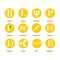 Set of different icons of cryptocurrency