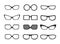 Set of different icons glasses