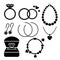 Set of different jewelry icons.