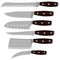 A set of different kitchen knives. Vector illustration on the theme of Cutlery and kitchen utensils on a white background