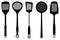 Set of different kitchen spatulas